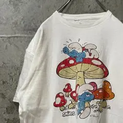 The Smurfs キノコ レトロポップ キャラクター Tシャツ