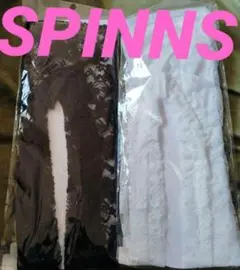 SPINNS 新品 フロントあきデザイン リボンレースハイソックス 春夏 セット