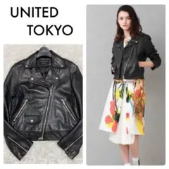 UNITED TOKYO ラムレザーダブルライダースジャケット 黒 サイズ2