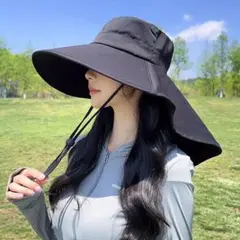 黒色のUVカットサンハット 今週特価