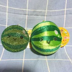 スイカゲーム マスコットぬいぐるみとキーホルダーのセット