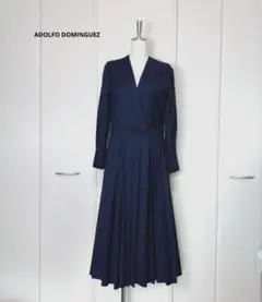 美品　アドルフォドミンゲス　カシュクール　プリーツ　シャツ　ロングワンピース
