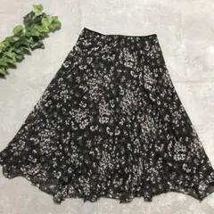 23区 フレアスカート 花柄 大人 きれいめ L D159