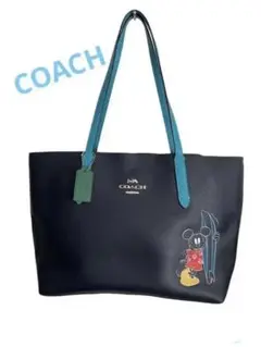 コーチ 稀少 COACH ディズニー ミッキー サーフ トートバッグ 大容量