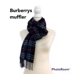 Burberrys バーバリーズ マフラー ストール ノバチェック ウール 濃紺