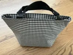 ギンガムチェック 保冷バッグ お弁当バッグ ファスナー付き