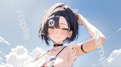 a4ポスター　AIイラスト 美女 水着ギャル　アニメ　アート　 AI お姉さん