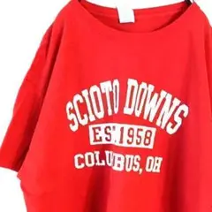 SCIOTO DOWNS コロンブス Tシャツ XL レッド 赤 古着