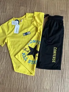 CONVERSE ALL STAR Tシャツ・ショートパンツセット　イエロー×黒
