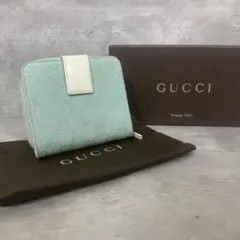 美品✨グッチ 2つ折り財布 ラウンドファスナー GG キャンバス パステルカラ