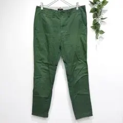 リレーション　テーパードパンツ　メンズ　綿100 カジュアル　緑　コットンパンツ