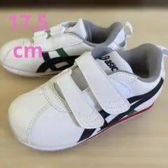 【美品】 asics ベルクロシューズ ホワイト 17.5cm
