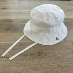 (49-51cm)PETIT BATEAU ホワイト 刺繍ロゴ 帽子 ハット