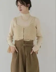 eaphi MIX PATTERN KNIT BUSTIER