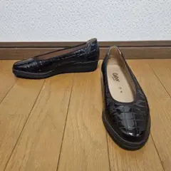 極美品☆ Gabor ガボール パンプス エナメル クロコ型押し ブラック