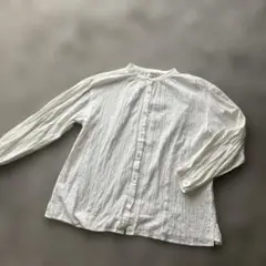 ハイカラーブラウス白
