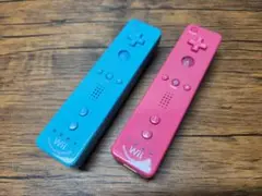 Wiiリモコンモーションプラス2個セット　Wiiコントローラー【ブルー、ピンク】