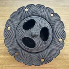 【当時物】南部鉄器 岩鋳 霰紋玉形デザイン 灰皿 香炉