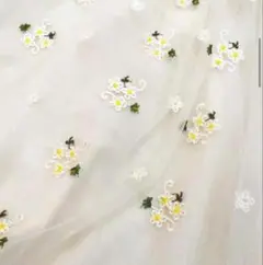 花刺繍　布　シフォン