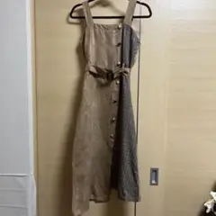 美品　スエード　バイカラー ワンピース　M