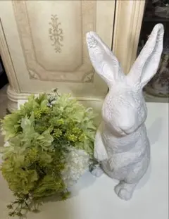 フランフラン⭐️Ｌサイズ４０センチ　花模様うさぎ　置物　francfranc