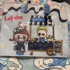 ラブブ ハンドバッグ フェルト生地 ブルー