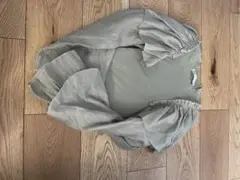 ZARA パフスリーブニット くすみグリーン