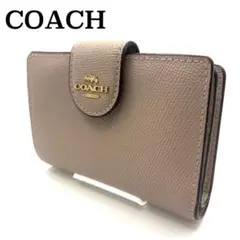 COACH コーチ 二つ折り財布 ピンク レザー