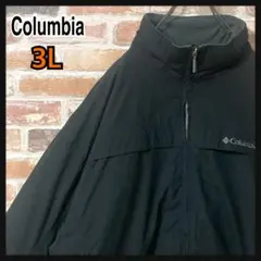 《人気》Columbia コロンビア　ブルゾン　刺繍ロゴ　ブラック　3L