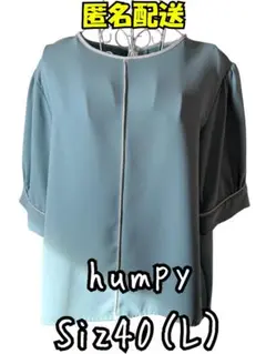 目立たない傷あり　特価　humpy 半袖ブラウス サイズ40 (L)　水色