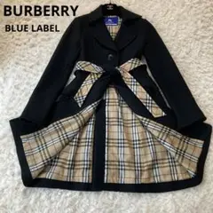 【美品】バーバリーブルーレーベル コート アンゴラ混 黒