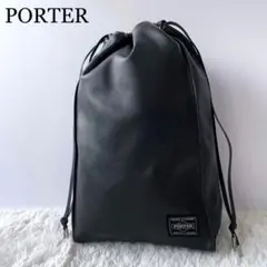 未使用級✨現行品 PORTER SAC POUCH(L) 巾着 ラムレザー 黒