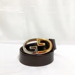 希少 オールドグッチ GG金具 ベルト ブラウン ヴィンテージ GUCCI