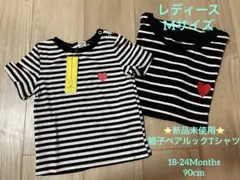 新品！SHEIN ♡シャツ 18-24M＆レディースM 親子ペア　リンクコーデ