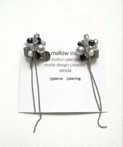 新品未使用 mallow ino ピアス ブラック