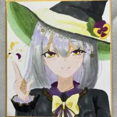 手書きイラスト　オリジナル作品　ハンドメイド　色紙