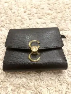 新品級✨CAFUNE カフネ ダブルCウォレット三つ折り財布 黒革 箱・巾着付き