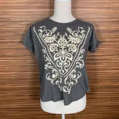 persodea ペルソデア️ Mサイズ Ｔシャツ 花柄 灰色 グレー