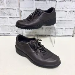 ecco エコー レザースニーカー ダークブラウン 37 24.0cm