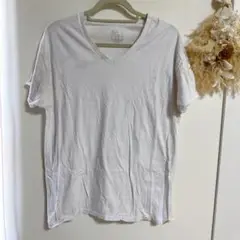 FRUIT OF THE LOOM ホワイト Vネック Tシャツ Lサイズ