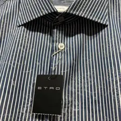 未使用　イタリア製　ETRO ペイズリー柄　 ストライブ首周りサイズ47 超高級