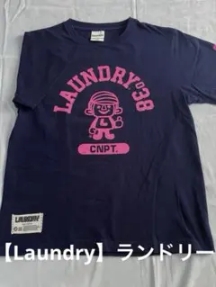【Laundry】ランドリー　半袖プリントTシャツ ネイビー　[S]