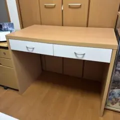 ナチュラルウッドデスク 引き出し2つ付き 学習机のみ