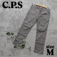 【C.P.S】 シーピーエス （M） チェック柄 スリムフィットパンツ グレー