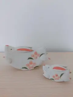 ゆらゆらうさぎ　兎　置物