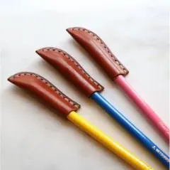 レザー鉛筆キャップ 3個入
