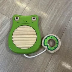 木製楽器　ギロ　かえる　おもちゃ