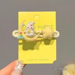 ウサギと星のヘアクリップ 約6cm