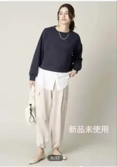 【新品未使用タグ付】 a.v.v カーゴパンツ ベージュ 後ろウエストゴム