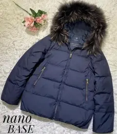 NANO BASE ダウンコート LIMONTA ラクーンファー ネイビー 36